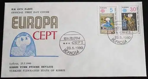 TÜRK. ZYPERN 1980 Mi-Nr. 83/84 CEPT FDC