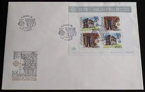 PORTUGAL 1978 Mi-Nr. Block 23 CEPT FDC