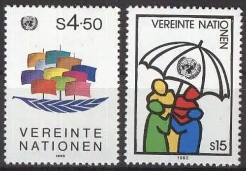 UNO WIEN 1985 Mi-Nr. 49/50 ** MNH