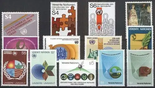 UNO WIEN 1981-1982 Mi-Nr. 16/28 ** MNH