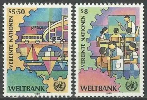 UNO WIEN 1989 Mi-Nr. 89/90 ** MNH