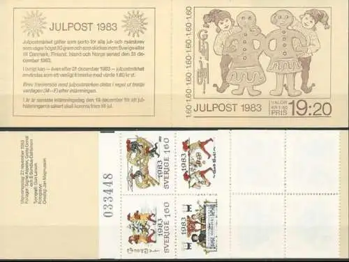 SCHWEDEN 1983 Mi-Nr. MH 95 Markenheft - booklet mit Zählnummer ** MNH