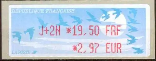 FRANKREICH 1999 Mi-Nr. ATM 13.1.1 b Z7 AUTOMATENMARKE  ** MNH