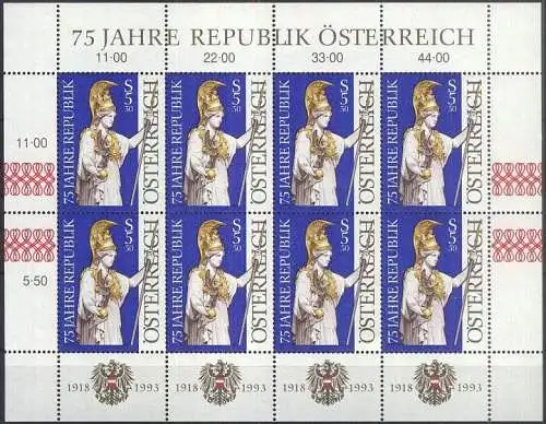 ÖSTERREICH 1993 Mi-Nr. 2113 Kleinbogen ** MNH