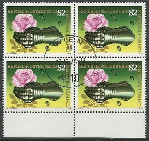 ÖSTERREICH 1974 Mi-Nr. 1469 Viererblock o used - ABO-Ware