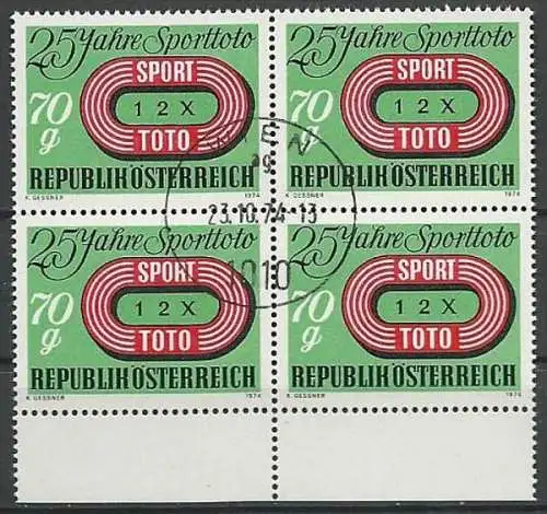 ÖSTERREICH 1974 Mi-Nr. 1468 Viererblock o used - ABO-Ware