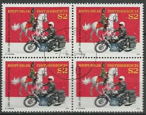 ÖSTERREICH 1974 Mi-Nr. 1454 Viererblock o used - ABO-Ware