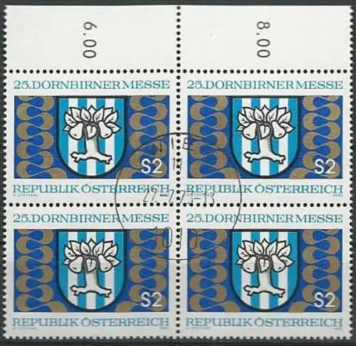 ÖSTERREICH 1973 Mi-Nr. 1417 Viererblock o used - ABO-Ware