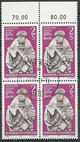 ÖSTERREICH 1971 Mi-Nr. 1363 Viererblock o used - ABO-Ware