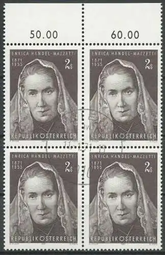 ÖSTERREICH 1971 Mi-Nr. 1353 Viererblock o used - ABO-Ware