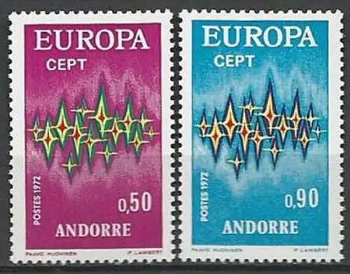 FRANZ. ANDORRA 1972 Mi-Nr. 238/39 ** MNH - CEPT