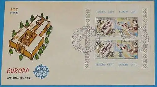 TÜRKEI 1982 Mi-Nr. Block 21 FDC - CEPT