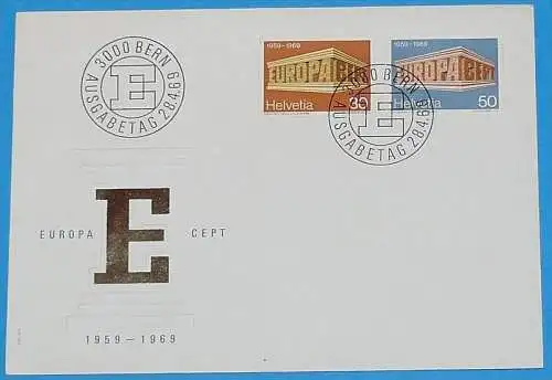 SCHWEIZ 1969 MI-Nr. 900/01 CEPT FDC