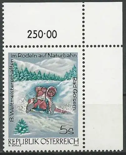 ÖSTERREICH 1992 Mi-Nr. 2050 ECKRAND ** MNH