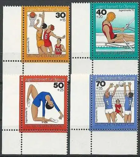 DEUTSCHLAND 1976 Mi-Nr. 882/85 Eckrand ** MNH