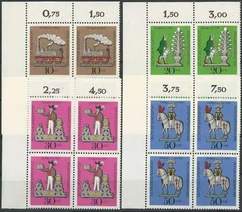 DEUTSCHLAND 1969 Mi-Nr. 604/07 Viererblock ** MNH