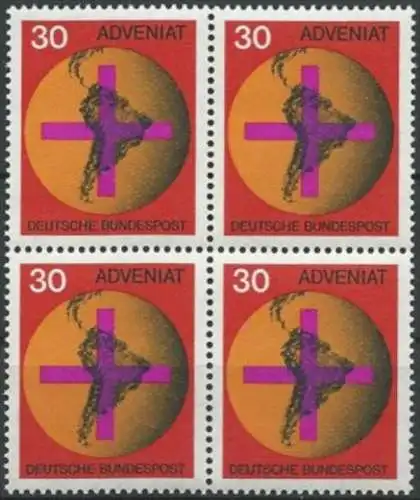 DEUTSCHLAND 1967 Mi-Nr. 545 Viererblock ** MNH