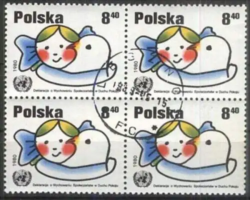 POLEN 1980 Mi-Nr. 2719 Viererblock o used