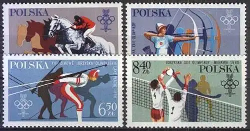 POLEN 1980 Mi-Nr. 2674/77 ** MNH