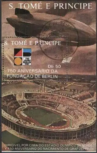 S. TOME E PRINCIPE 1988 Mi-Nr. Block 180 o used - aus Abo