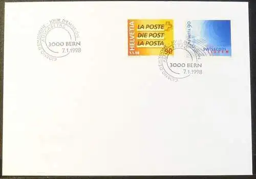 SCHWEIZ 1998 Mi-Nr. 1637/38 FDC