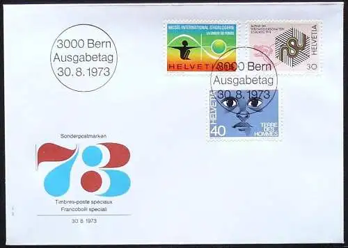 SCHWEIZ 1973 Mi-Nr. 1000/02 FDC