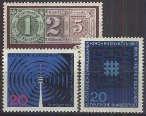 DEUTSCHLAND 1965 Mi-Nr. 480, 481, 482 ** MNH