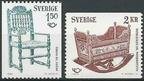 SCHWEDEN 1980 Mi-Nr. 1115/16 ** MNH