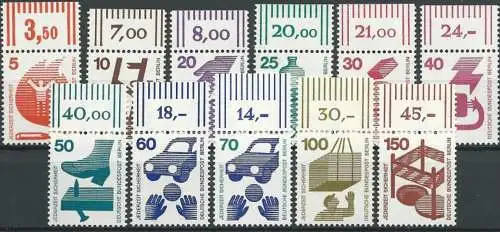 BERLIN 1971 Mi-Nr. 402/11 + 453 A vom Oberrand ** MNH