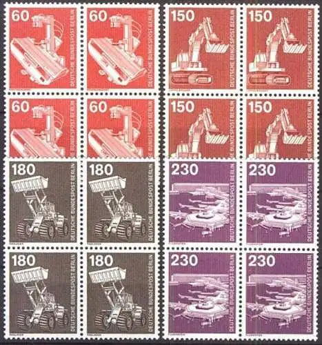 BERLIN 1978 Mi-Nr. 582/86 Viererblock ** MNH