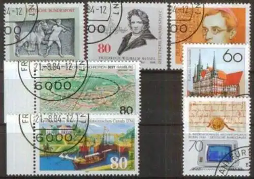 DEUTSCHLAND 1984 Mi-Nr. 1218, 1219, 1220, 1221, 1222, 1223, 1224  o used - aus Abo