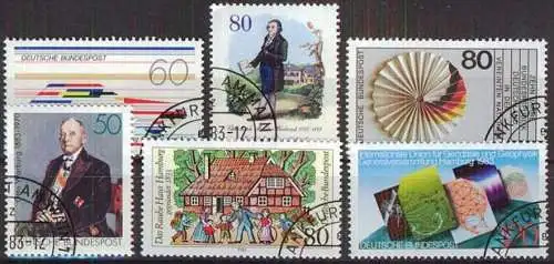 DEUTSCHLAND 1983 Mi-Nr. 1182, 1183, 1184, 1185, 1186, 1187 o used - aus Abo