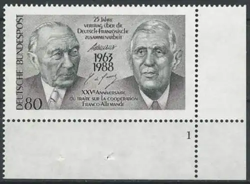 DEUTSCHLAND 1988 Mi-Nr. 1351 Eckrand ** MNH