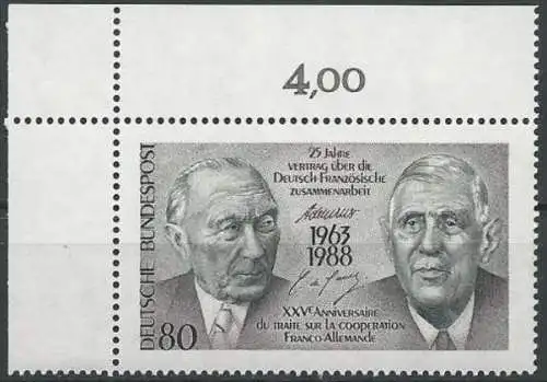 DEUTSCHLAND 1988 Mi-Nr. 1351 Eckrand ** MNH