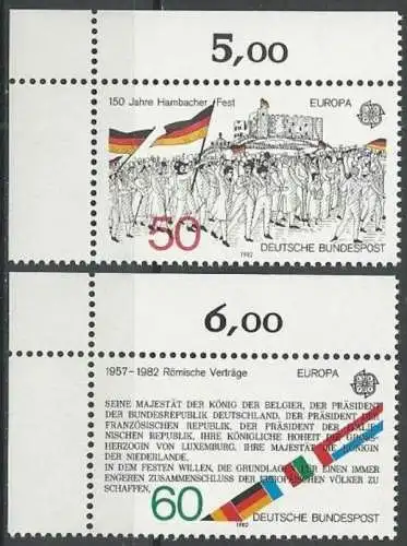 DEUTSCHLAND 1982 Mi-Nr. 1130/31 Eckrand ** MNH