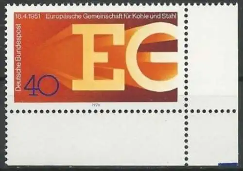 DEUTSCHLAND 1976 Mi-Nr. 880 Eckrand ** MNH