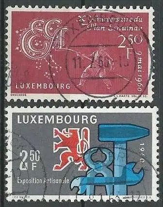 LUXEMBURG 1960 Mi-Nr. 620 + 622 o used