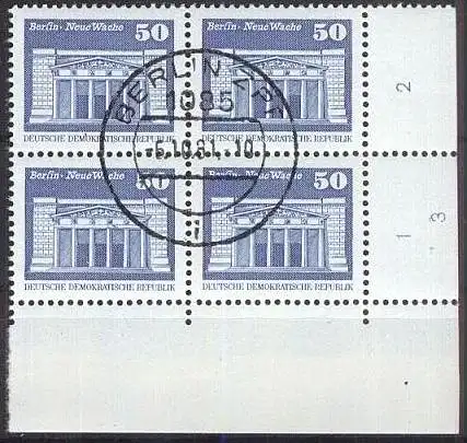 DDR 1980 Mi-Nr. 2549 Eckrand-Viererblock o used - aus Abo