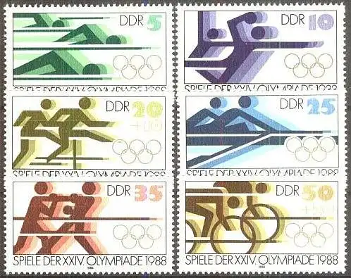 DDR 1988 Mi-Nr. 3183/88 ** MNH