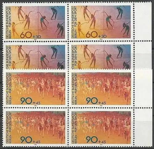 BERLIN 1981 Mi-Nr. 645/46 Viererblocks ** MNH