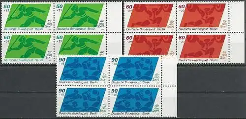 BERLIN 1980 Mi-Nr. 621/23 Viererblocks ** MNH