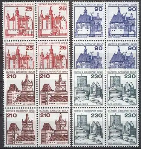 BERLIN 1978 Mi-Nr. 587/90 Viererblocks ** MNH