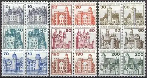 BERLIN 1977 Mi-Nr. 532/40 waagerechte Paare ** MNH