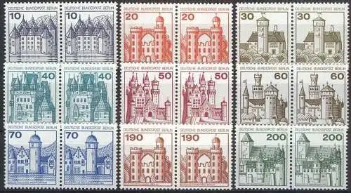 BERLIN 1977 Mi-Nr. 532/40 waagerechte Paare ** MNH