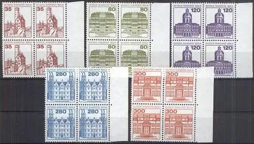 BERLIN 1982 Mi-Nr. 673/77 Randviererblock ** MNH