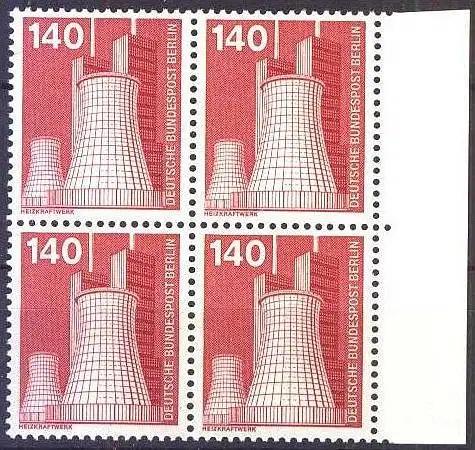 BERLIN 1975 Mi-Nr. 504 Viererblock vom Rand ** MNH