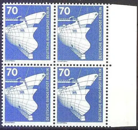 BERLIN 1975 Mi-Nr. 500 Viererblock vom Rand ** MNH