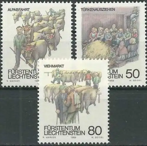 LIECHTENSTEIN 1989 Mi-Nr. 971/73 ** MNH