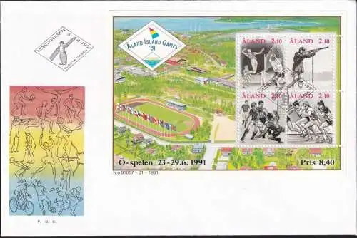 ALAND 1991 Mi-Nr. Block 1 FDC