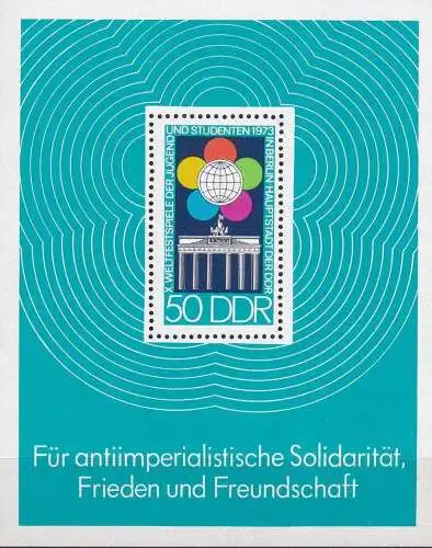 DDR 1973 Mi-Nr. Block 38 ** MNH